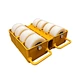 Heavy-duty machine moving skates with non-marking nylon wheels for safe industrial equipment relocation.